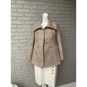 Ann Taylor Loft Women Wool Blend Double Breasted Coat Size 2P